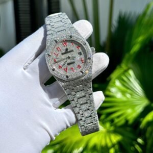 Audemars Piguet Royal Oak Red Arabic Numerals Iced Out Moissanite Super Clone 41m - Image 12