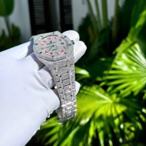 Audemars Piguet Royal Oak Red Arabic Numerals Iced Out Moissanite Super Clone 41m - Image 14