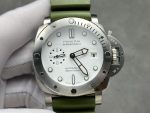 Panerai Submersible Quarantaquattro Bianco PAM1226 White Dial Green Rubber Strap 1:1 Best Replica VSF 44mm