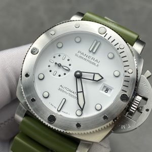 Panerai Submersible Quarantaquattro Bianco PAM1226 White Dial Green Rubber Strap 1:1 Best Replica VSF 44mm - Image 12