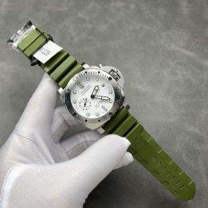 Panerai Submersible Quarantaquattro Bianco PAM1226 White Dial Green Rubber Strap 1:1 Best Replica VSF 44mm - Image 13