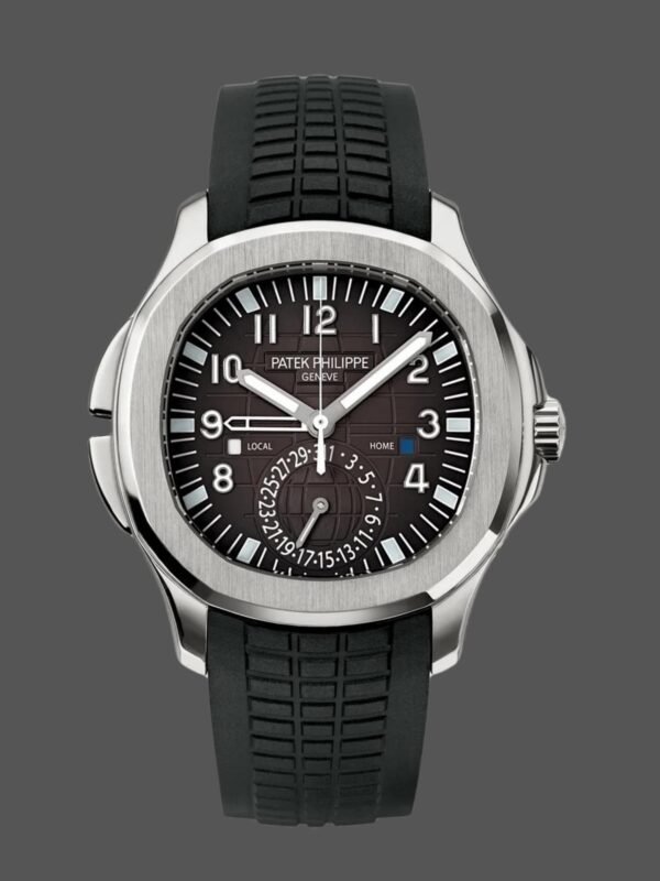 Replica Patek Philippe Aquanaut 5164A 001 Stainless Steel Dual Time 40mm Mens Watch - Image 1