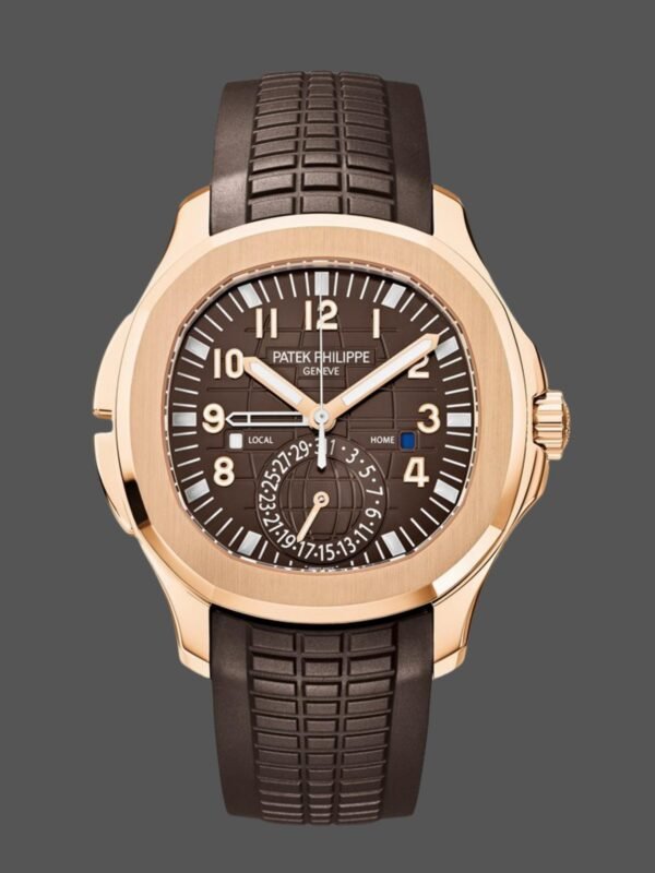 Replica Patek Philippe Aquanaut 5164R 001 Travel Time Rose Gold Mens Watch - Image 1