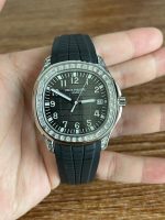 Replica Patek Philippe Aquanaut 5267 200A 001 Black Dial Diamond Bezel Watch - Image 3