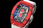 Richard Mille RM07-01 Racing Red Carbon White Rubber Strap 46mm Ladies Watch - Image 3