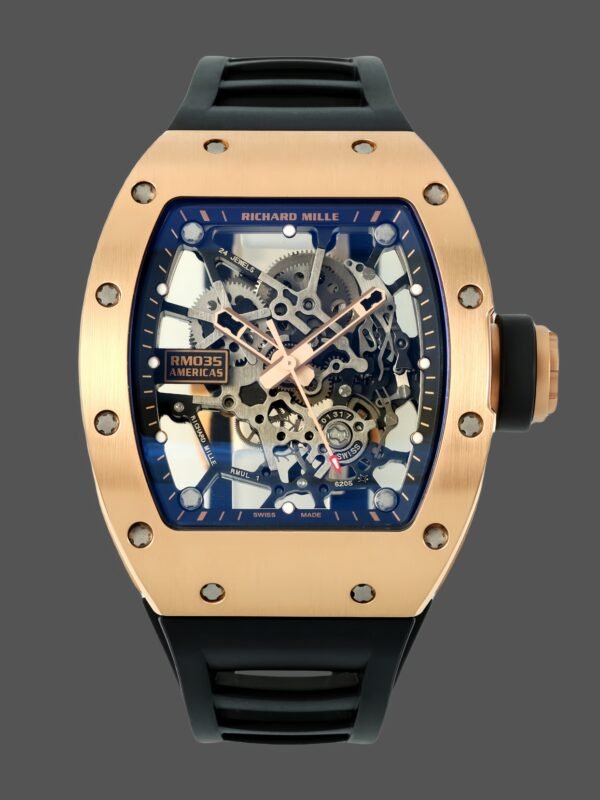Richard Mille RM 035 Black Toro Nadal Rose Gold Replica Watch - Image 1