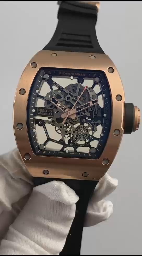 Richard Mille RM 035 Black Toro Nadal Rose Gold Replica Watch - Image 2