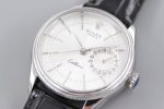 Rolex Cellini Date 50519 Black Leather Silver Dial 39mm Mens Replica Watch - Image 3