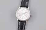 Rolex Cellini Date 50519 Black Leather Silver Dial 39mm Mens Replica Watch - Image 4