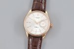 Rolex Cellini Date Rose Gold Silver Crocodile Leather Strap 50515 39mm Mens Replica Watch - Image 2