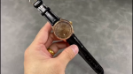 Rolex Cellini Dual Time 50525 Brown Guilloche Dial Black Leather Strap 39mm Mens Replica Watch - Image 2