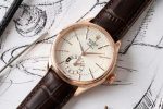 Rolex Cellini Dual Time 50525 Silver Dial Brown Leather Strap 39mm Mens Replica Watch - Image 3