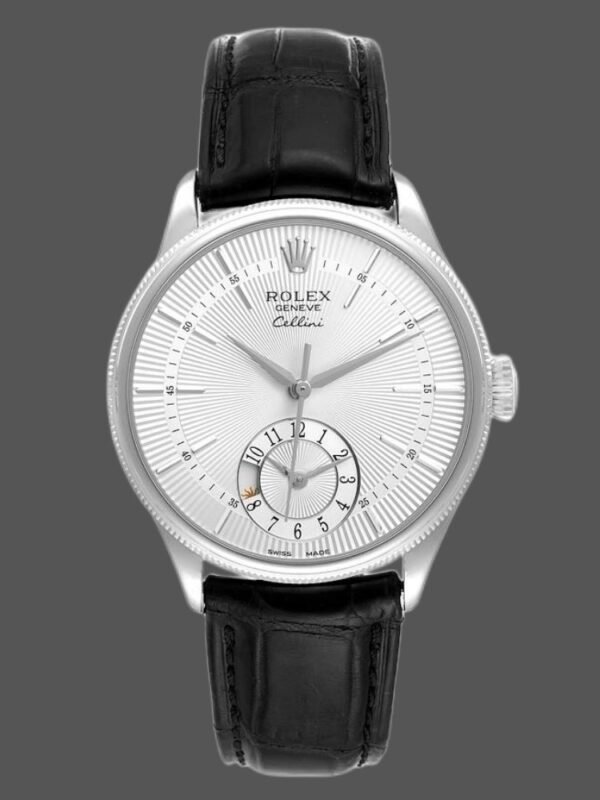 Rolex Cellini Dual Time 50529 Silver Dial 39mm Mens Replica Watch - Image 1