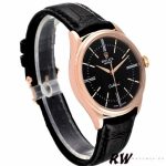 Rolex Cellini Time 50505 Black Leather Strap Black Dial 39mm Mens Replica Watch - Image 2