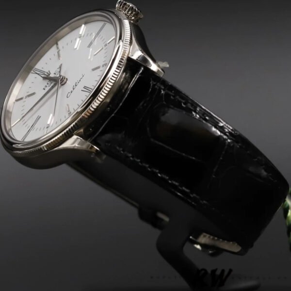 Rolex Cellini Time 50509 Black Leather Strap White Dial 39mm Mens Replica Watch - Image 3