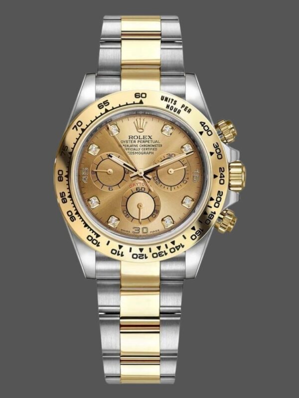 Rolex Cosmograph Daytona 116503 Yellow Gold Champagne Diamond Dial 40MM Mens Replica Watch - Image 1