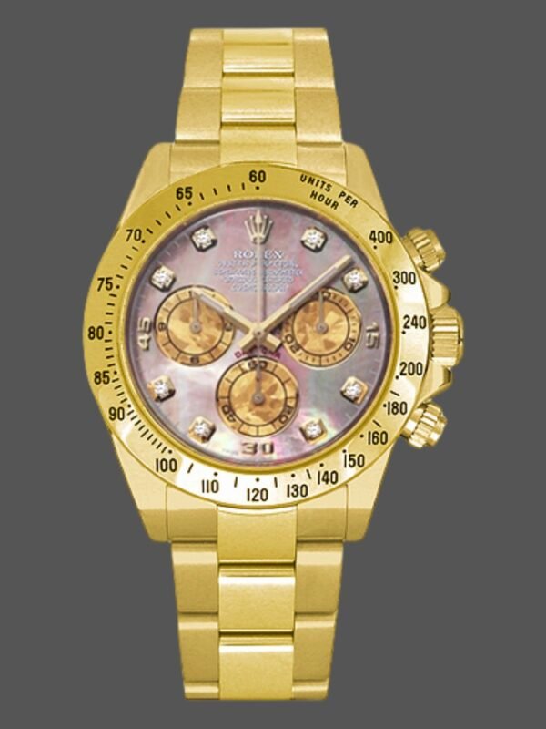 Rolex Cosmograph Daytona 116528 Black MOP Diamond Dial 40MM Mens Replica Watch - Image 1