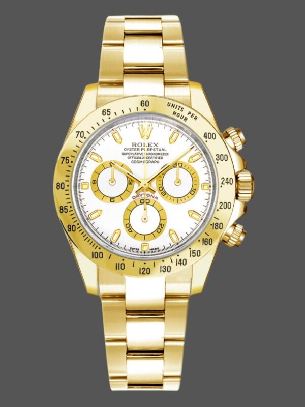 Rolex Cosmograph Daytona 116528 White Index Dial 40MM Mens Replica Watch - Image 1