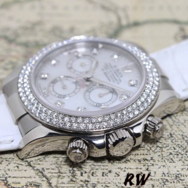Rolex Cosmograph Daytona 116589 White MOP Diamond Dial 40MM Mens Replica Watch - Image 4
