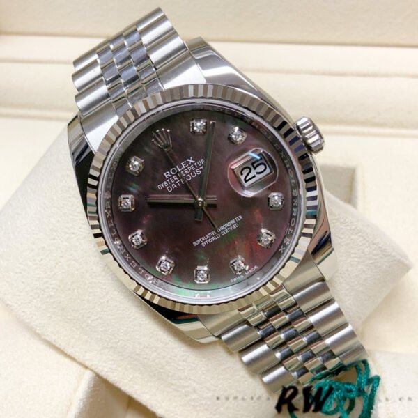 Rolex Datejust 116234 Black MOP Diamond Dial 36mm Unisex Replica Watch - Image 3