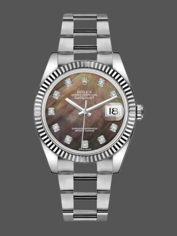 Rolex Datejust 116234 Black MOP Diamond Dial Automatic 36mm Unisex Replica Watch - Image 1