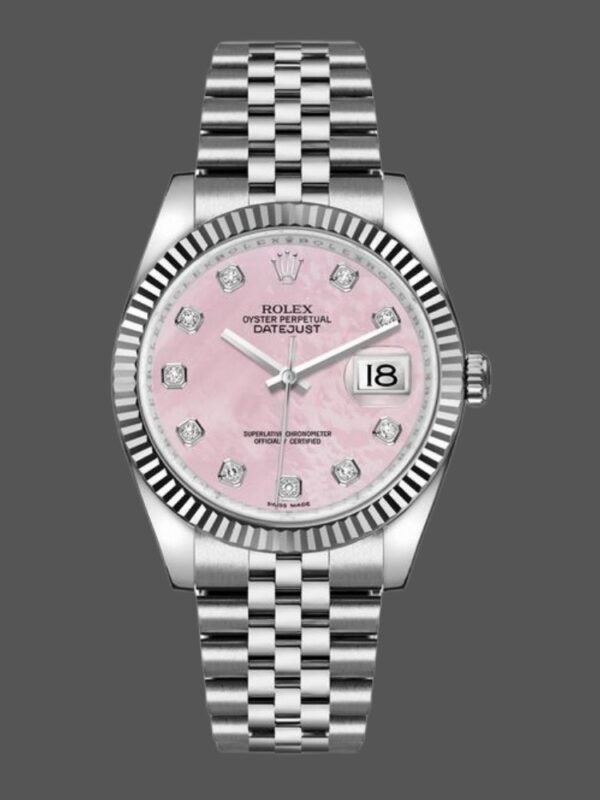 Rolex Datejust 116234 Pink MOP Diamonds Dial 36mm Lady Replica Watch - Image 1