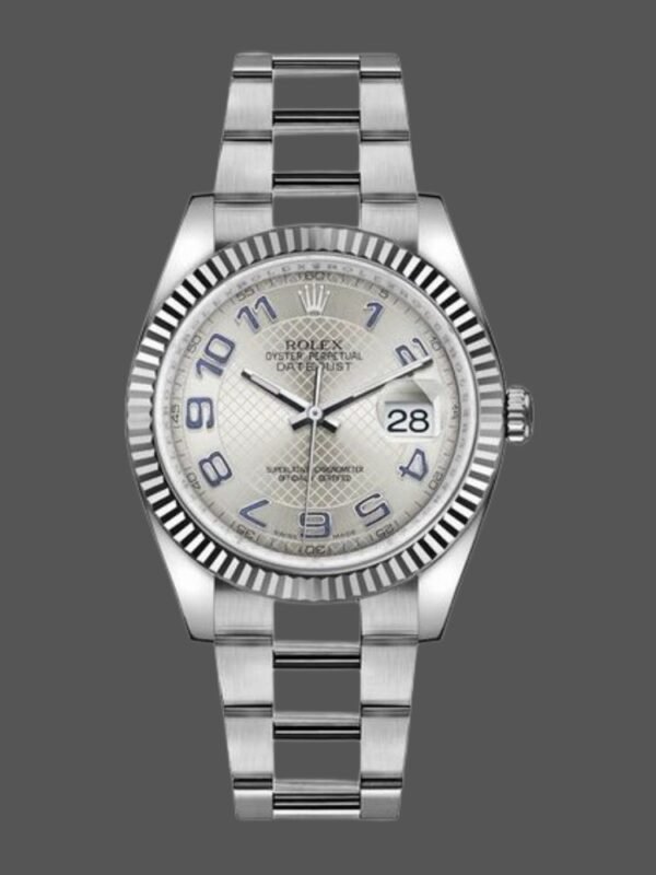 Rolex Datejust 116234 Silver Dial Fluted Bezel 36mm Unisex Replica Watch - Image 1
