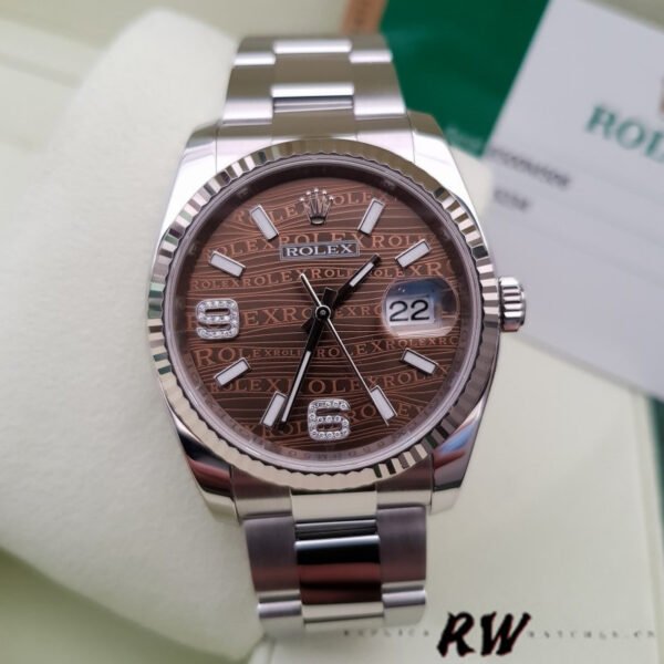 Rolex Datejust 116234 Waves Bronze Diamond Dial 36mm Unisex Replica Watch - Image 2