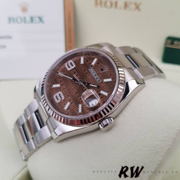 Rolex Datejust 116234 Waves Bronze Diamond Dial 36mm Unisex Replica Watch - Image 3