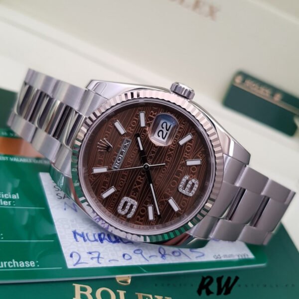 Rolex Datejust 116234 Waves Bronze Diamond Dial 36mm Unisex Replica Watch - Image 4