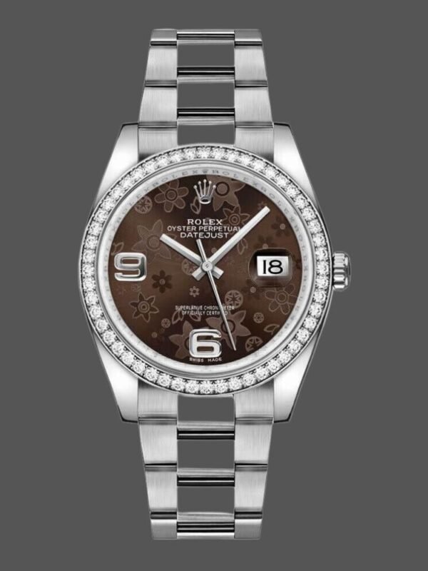 Rolex Datejust 116244 Bronze Floral Arabic Diamond Dial 36mm Unisex Replica Watch - Image 1