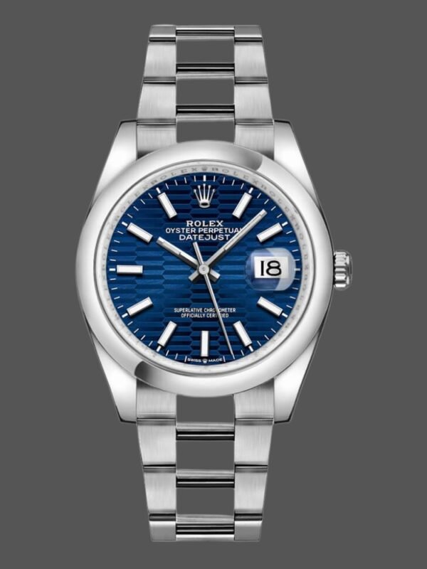 Rolex Datejust 126200 Blue Motif Wave Dial Stainless Steel 36MM Unisex Replica Watch - Image 1