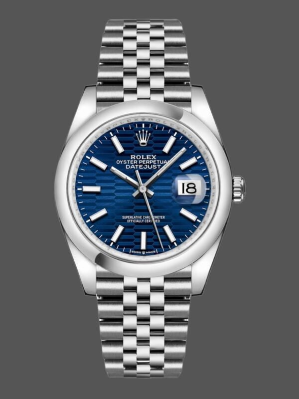 Rolex Datejust 126200 Stainless Steel Automatic Blue Motif Wave Dial 36MM Unisex Replica Watch - Image 1