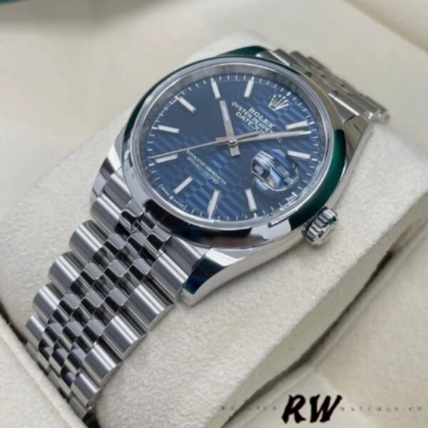 Rolex Datejust 126200 Stainless Steel Automatic Blue Motif Wave Dial 36MM Unisex Replica Watch - Image 3