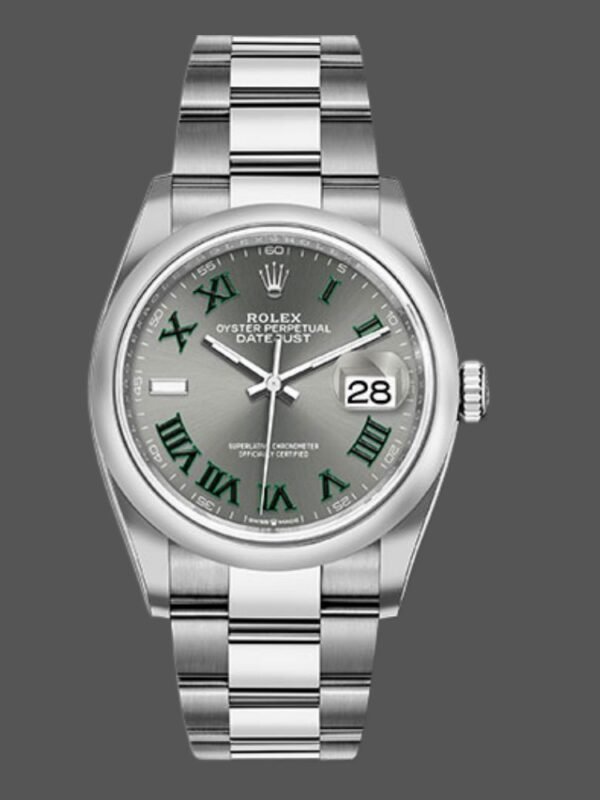 Rolex Datejust 126200 Stainless Steel Grey Wimbledon dial 36MM Unisex Replica Watch - Image 1