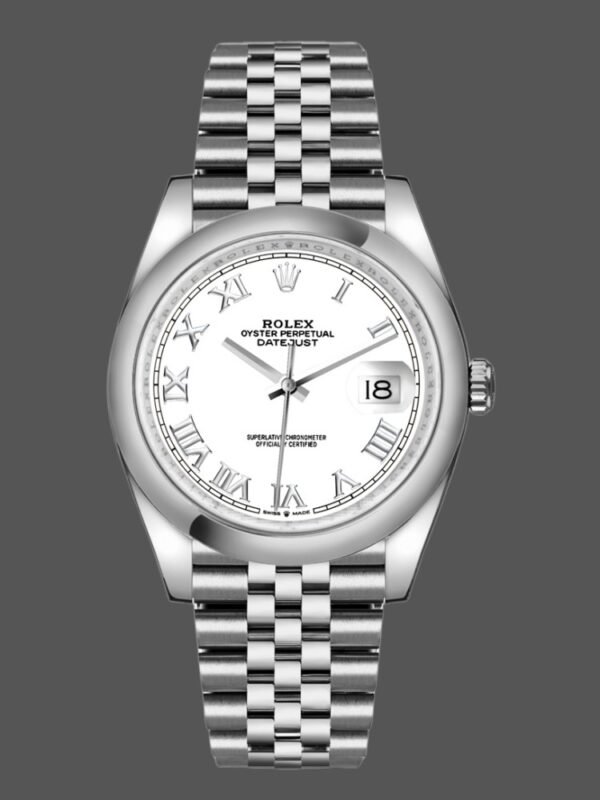 Rolex Datejust 126200 Stainless Steel White Roman Dial 36MM Unisex Replica Watch - Image 1