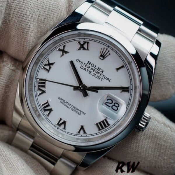 Rolex Datejust 126200 White Roman Dial Stainless Steel 36MM Unisex Replica Watch - Image 2