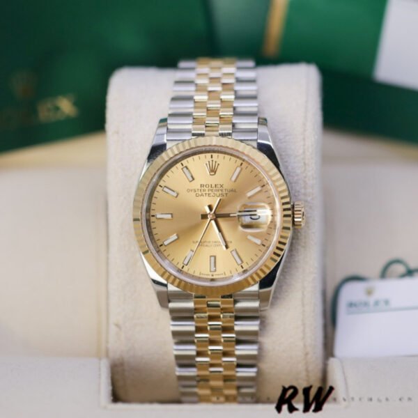Rolex Datejust 126233 Champagne Index Dial Fluted Bezel 36MM Unisex Replica Watch - Image 2