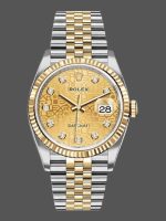 Rolex Datejust 126233 Champagne Jubilee Dial Fluted Bezel 36MM Unisex Replica Watch