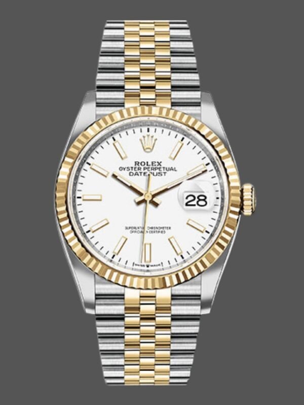 Rolex Datejust 126233 White Index Dial Fluted Bezel 36MM Unisex Replica Watch - Image 1