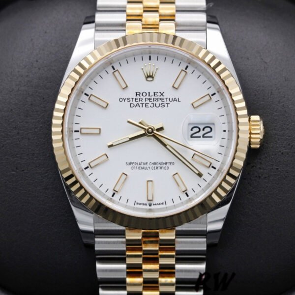 Rolex Datejust 126233 White Index Dial Fluted Bezel 36MM Unisex Replica Watch - Image 2