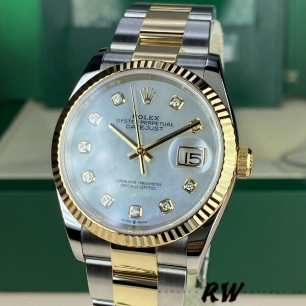Rolex Datejust 126233 White MOP Diamond Dial 36MM Unisex Replica Watch - Image 2
