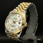 Rolex Datejust 126233 White MOP Diamond Dial Fluted Bezel 36MM Unisex Replica Watch - Image 3