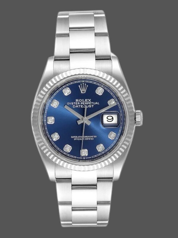 Rolex Datejust 126234 Blue Diamond Dial Stainless Steel 36MM Unisex Replica Watch - Image 1