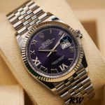 Rolex Datejust 126234 Fluted Bezel Aubergine Dial 36MM Unisex Replica Watch - Image 3