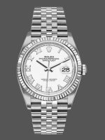 Rolex Datejust 126234 Fluted Bezel White Roman Dial 36MM Unisex Replica Watch