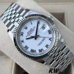 Rolex Datejust 126234 Fluted Bezel White Roman Dial 36MM Unisex Replica Watch - Image 3