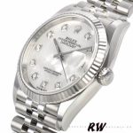 Rolex Datejust 126234 White Mother of Pearl Diamonds Dial 36MM Unisex Replica Watch - Image 2