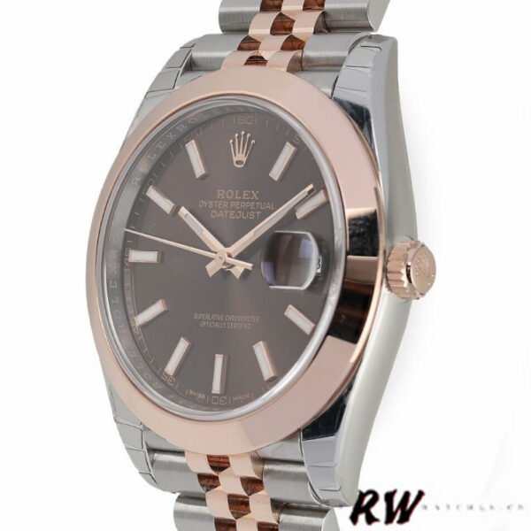 Rolex Datejust 126301 Rose Gold Chocolate Brown Index Dial 41MM Mens Replica Watch - Image 3