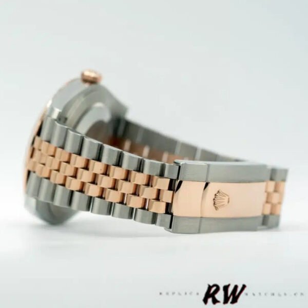 Rolex Datejust 126301 Rose Gold Silver Fluted Motif Dial 41MM Mens Replica Watch - Image 4